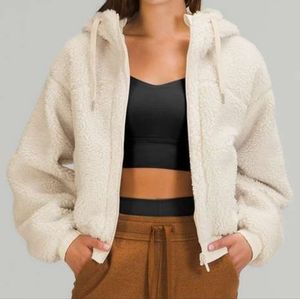 Lululemon womens reversible fleece jacket in white opal